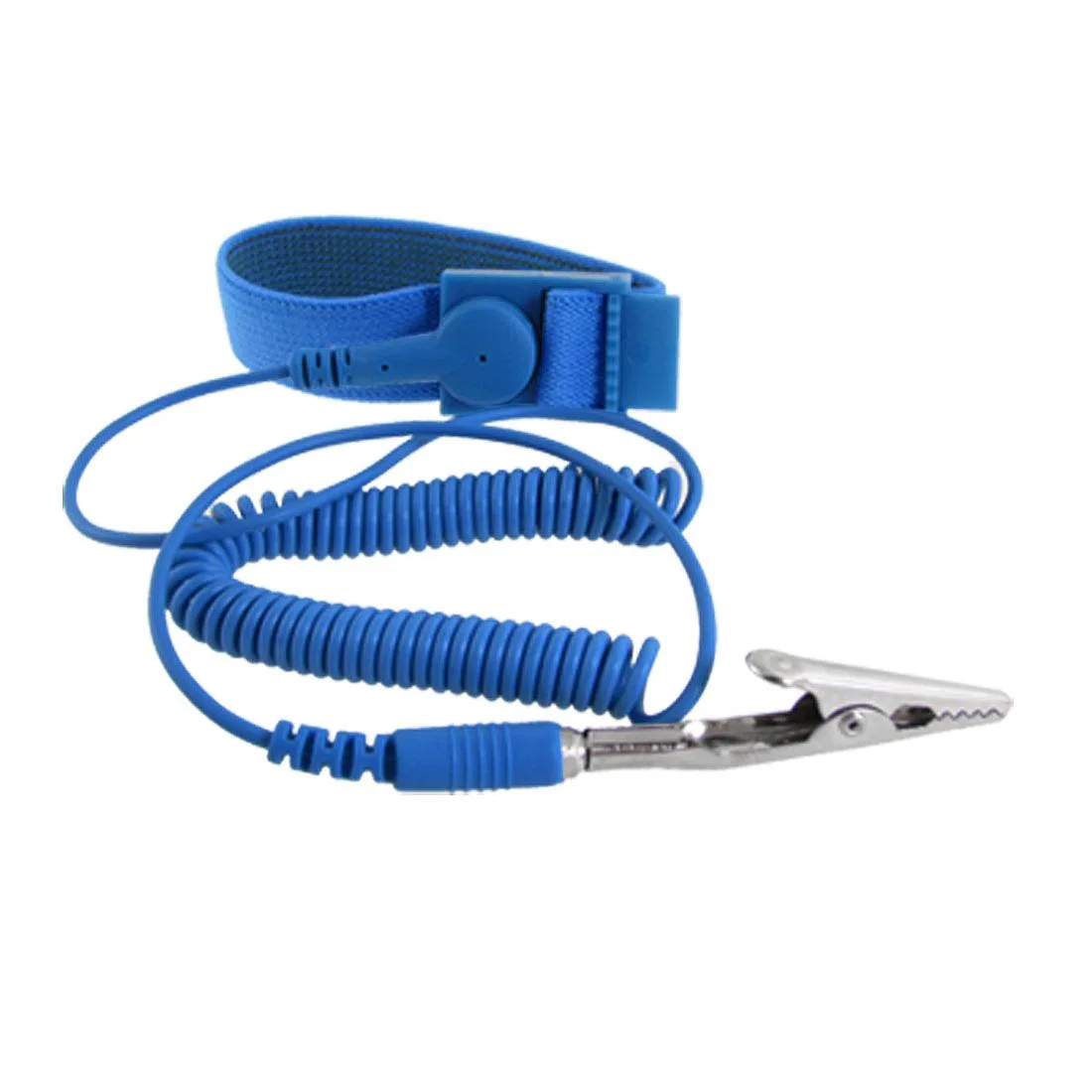 Unique-Bargains Unique-Bargains Anti-static Wrist Band Sky Blue 53cm Coiled Cable — product photo