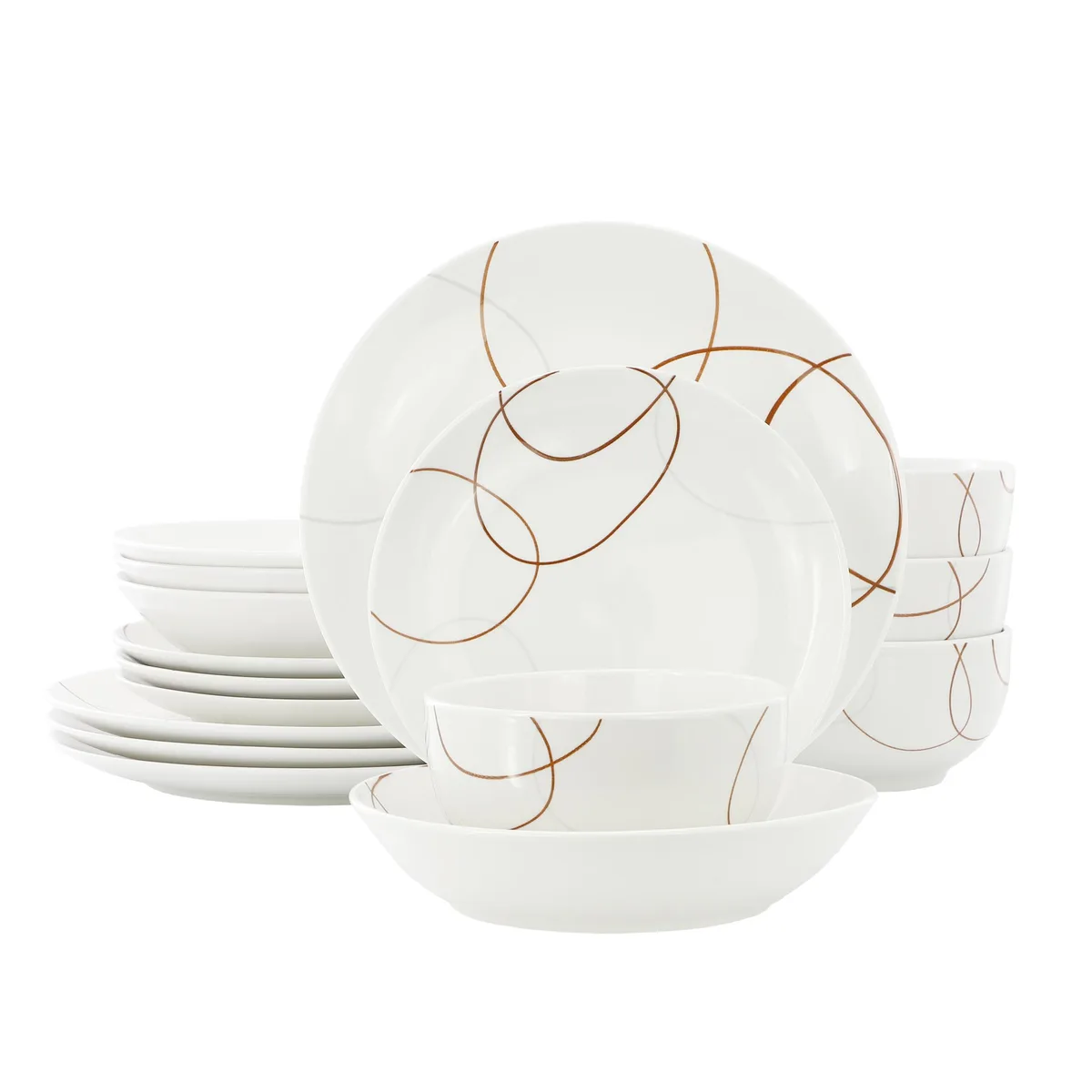 Elama Elama Sydney 16 Piece Porcelain Double Bowl Dinnerware Set — product photo