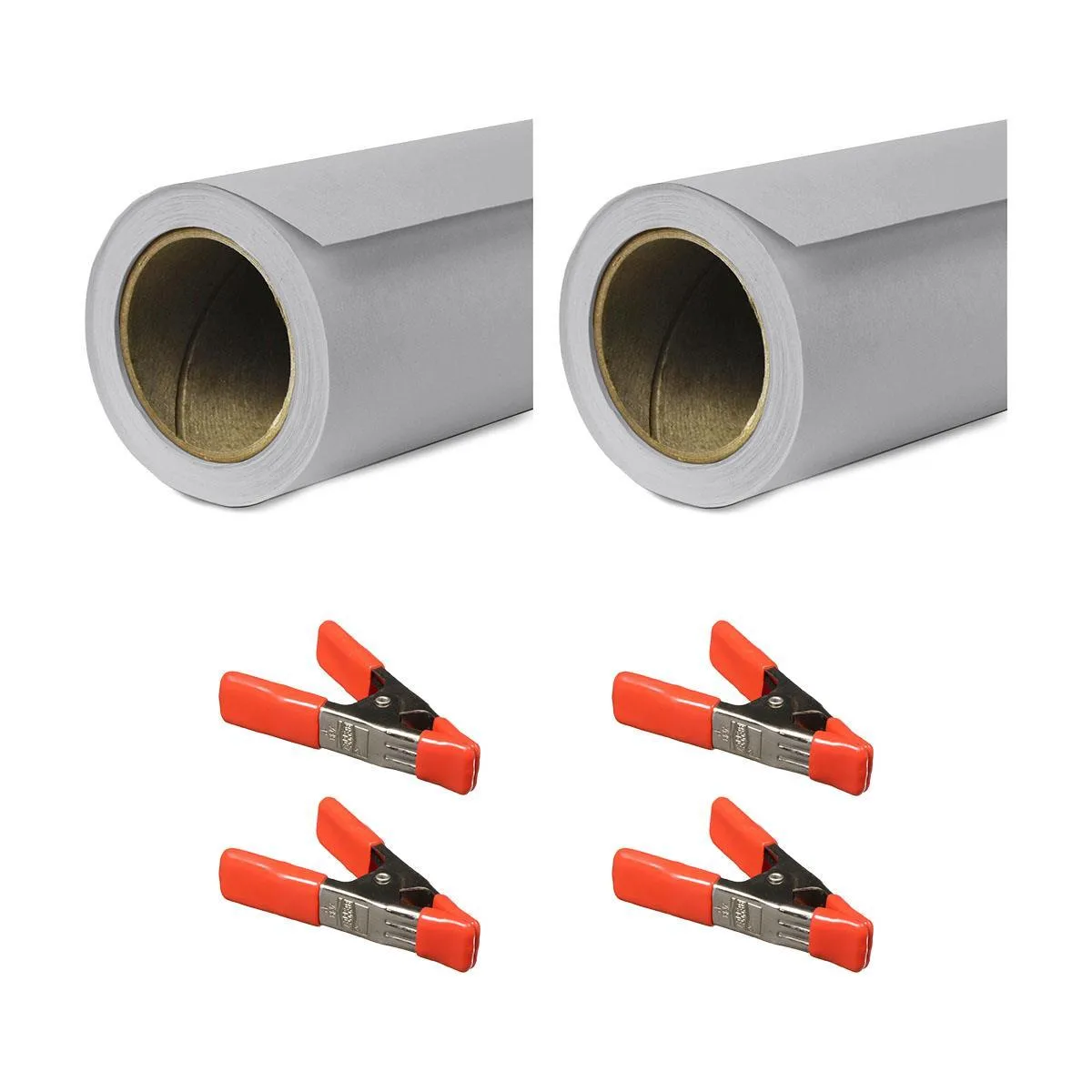 SAVAGE SAVAGE Widetone Seamless Background Paper 86" x 36' Stone Gray 2-Pack with 4 Clamps — product photo