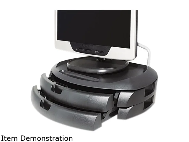 Kantek Kantek MS200B Monitor Stand with 2 Drawers, Black office furniture — product photo