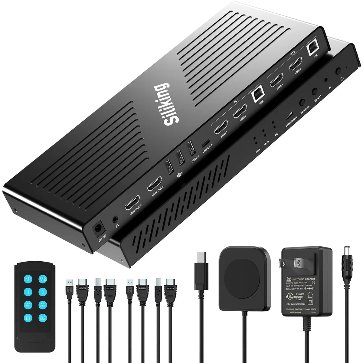 GCROWN GCROWN 4K HDMI KVM Switch Dual Monitor 2 Computers 60Hz — product photo