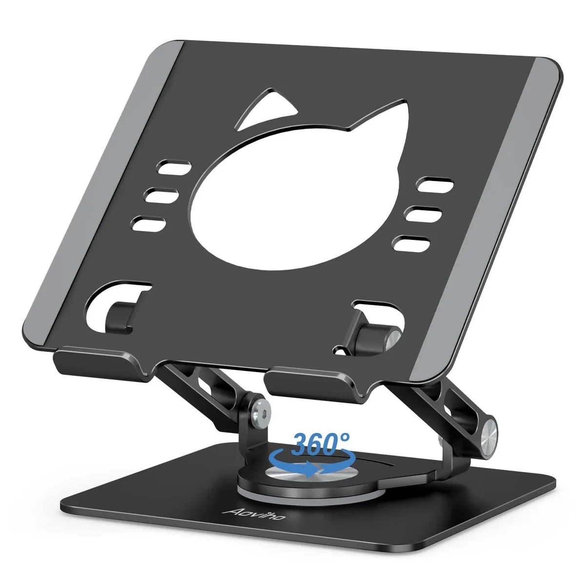 Alphacool Alphacool 2 in 1 accessory tablet stand 360 rotating aluminum cat design ink black — product photo