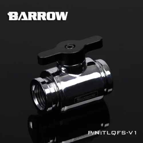 Barrow Mods Barrow Mods G1/4" Mini Ball Valve Fitting Metal Handle Silver/Black — product photo
