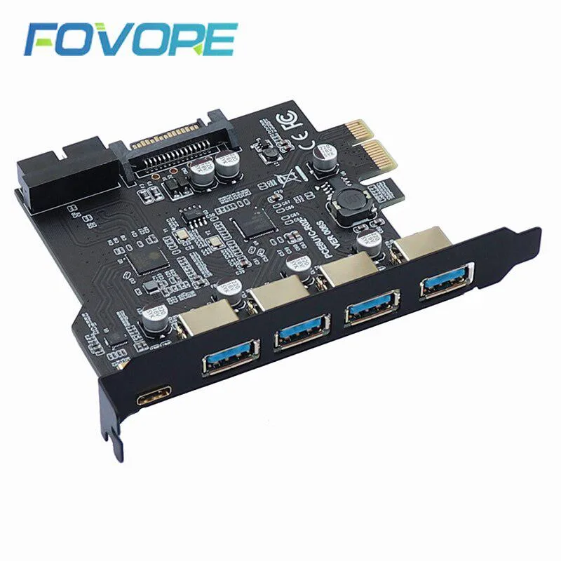 YINGHUA YINGHUA USB 3.0 PCI-E Type C Expansion Card 5Port + 1Port USB 3.1 — product photo