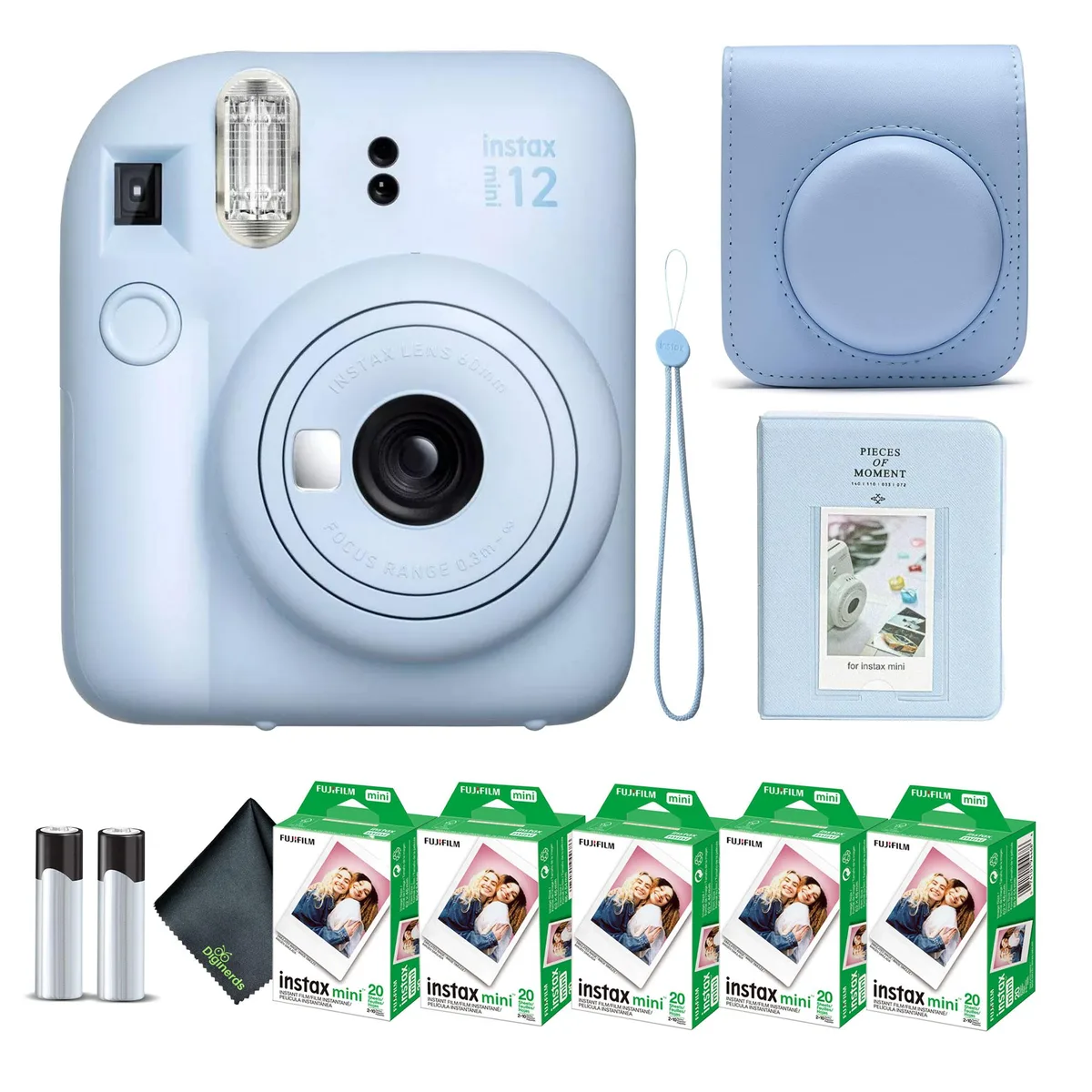 FUJIFILM FUJIFILM INSTAX MINI 12 Instant Film Camera Pastel Blue Bundle 100 Prints — product photo