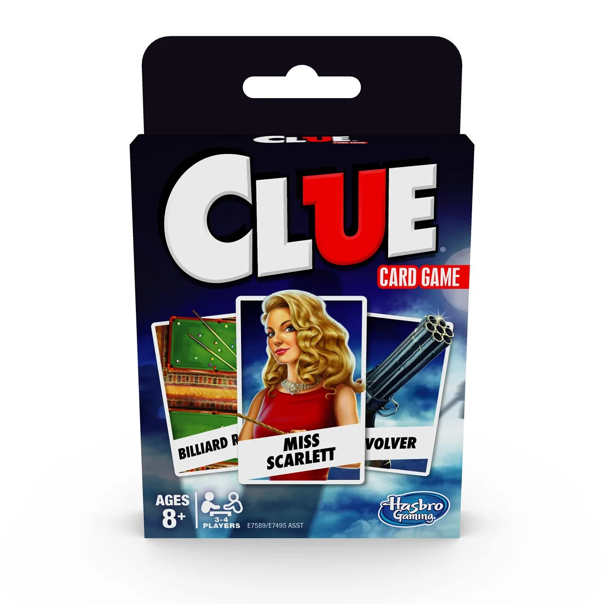 Rectangular Clue card game box with colourful mystery artwork