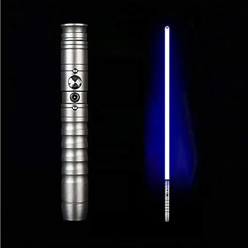 gengyouyuan gengyouyuan Lightsaber Aluminum Hilt 11 Color RGB Silver Gray Handle Blue Light — product photo