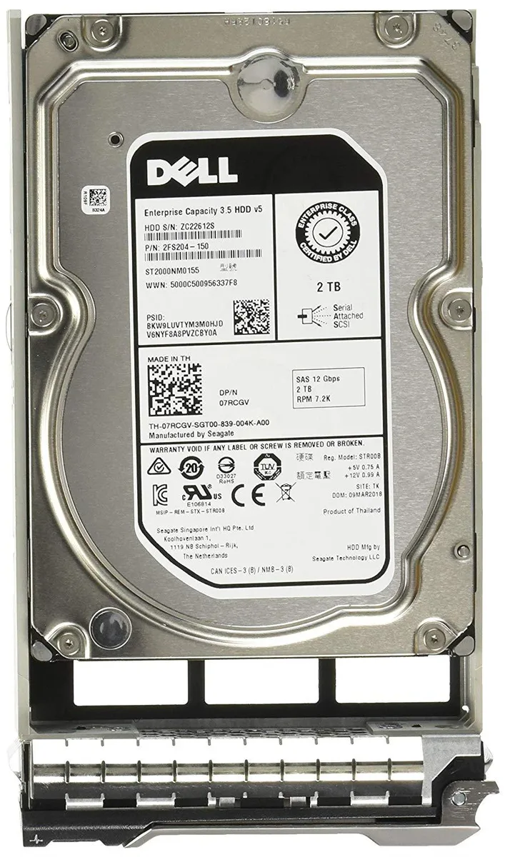 DELL DELL 400-ALOB 2TB 7.2K RPM SAS 12Gb/s 3.5" Hot-plug — product photo