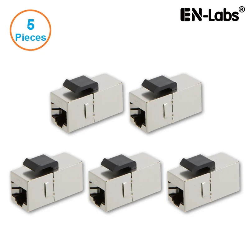 EN-Labs EN-Labs WPCAT6STP5PK 5-Pack Shielded CAT6 STP RJ45 Keystone Coupler — product photo