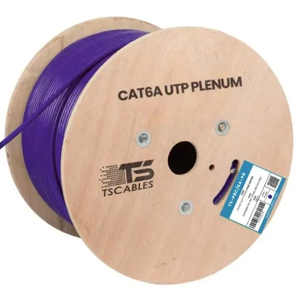 ATS Cables ATS Cables Cat6a Plenum 750 MHz UTP Bare Copper 1000ft Network Ethernet Cable Purple — product photo