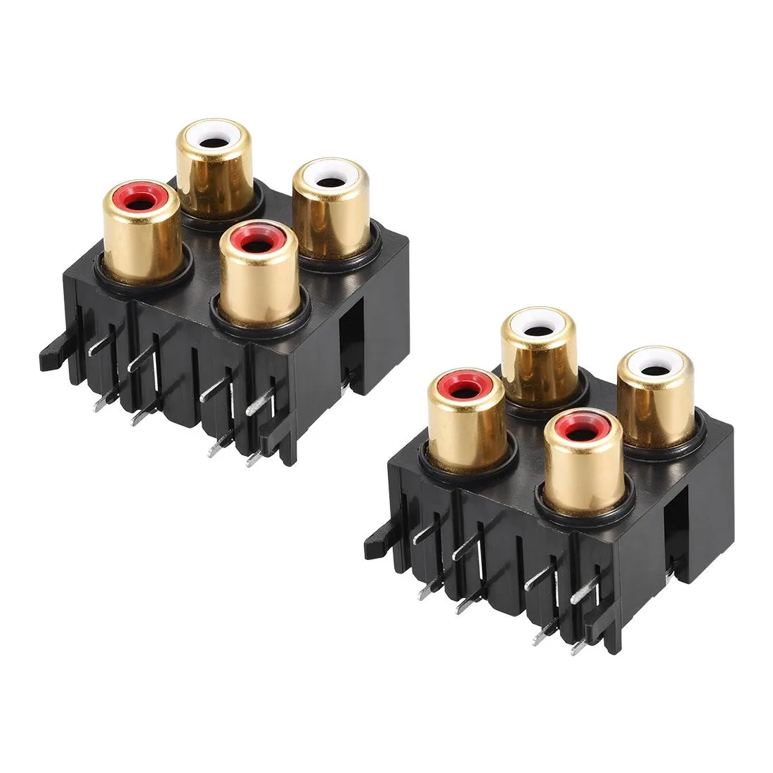 Unique-Bargains Unique-Bargains AV Concentric Outlet 4 RCA Female Jack 8-Pin Connector Socket Panel Mount 2pcs — product photo