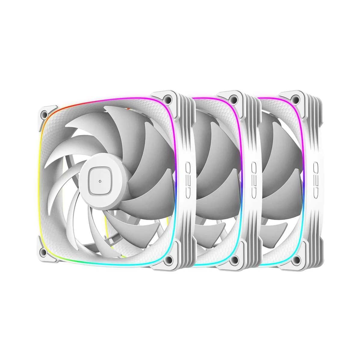 Geometric Future Geometric Future Squama 3003W-12 120mm 30mm White ARGB case fan 3-pack — product photo