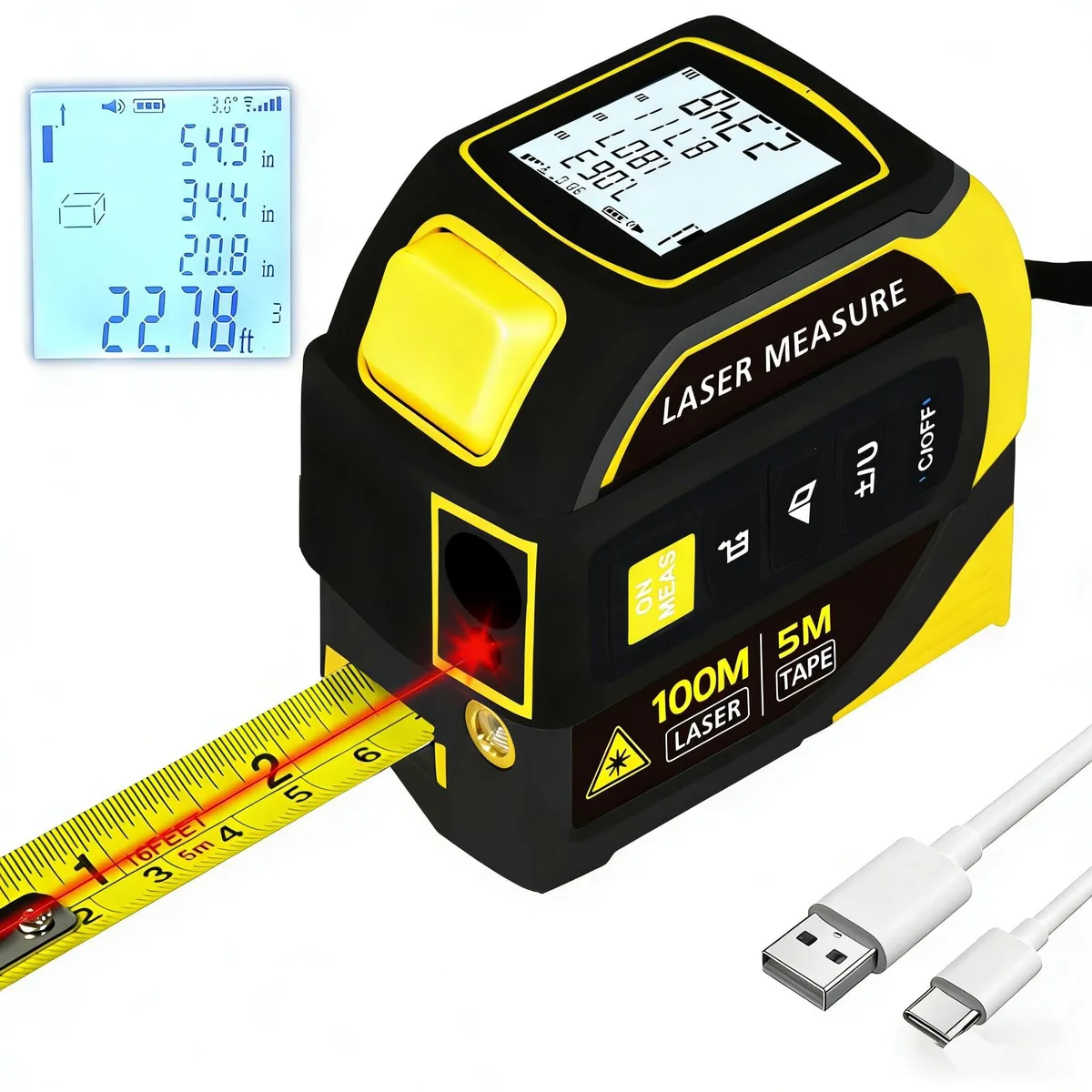  GladJoJoY A-60 4-in-1 Laser Tape Measure 328FT 16FT Steel Tape — product photo