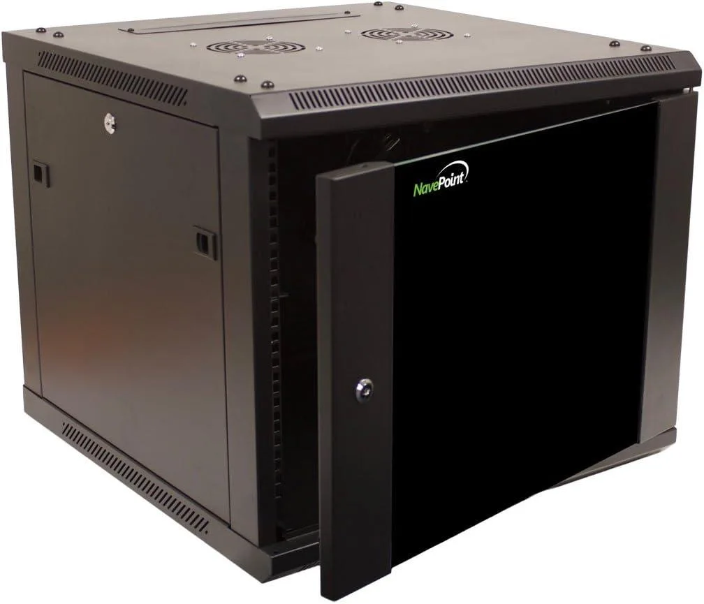 gelbertsmart gelbertsmart 9U Wall Mount Server Rack 19 Inch 20H 23.63W 17.72D 130lb Glass Door Lock — product photo