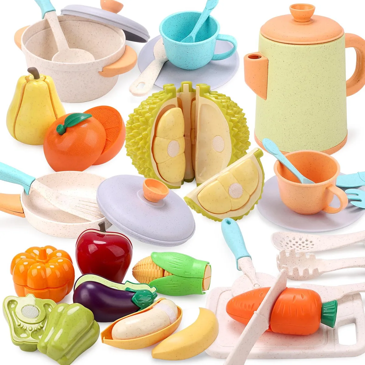  Play Kitchen Accessories 61PCS Pretend Play Set — product photo