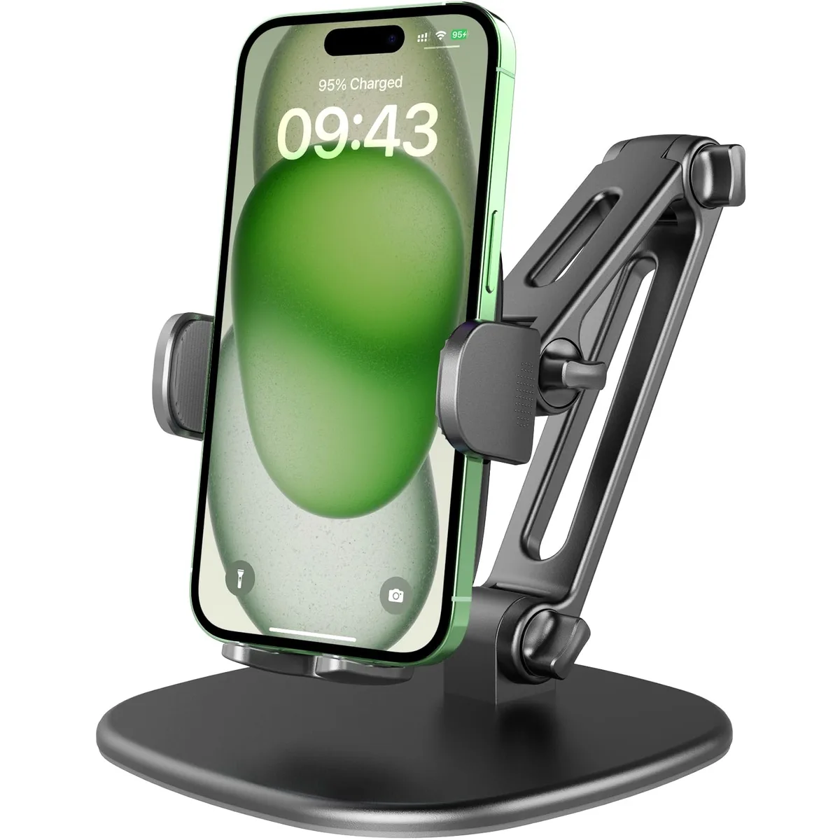 APPS2Car H9-T7 Phone Stand Adjustable 360° Weighted Base 9 inch Height 20 mm Case Compatible — product photo
