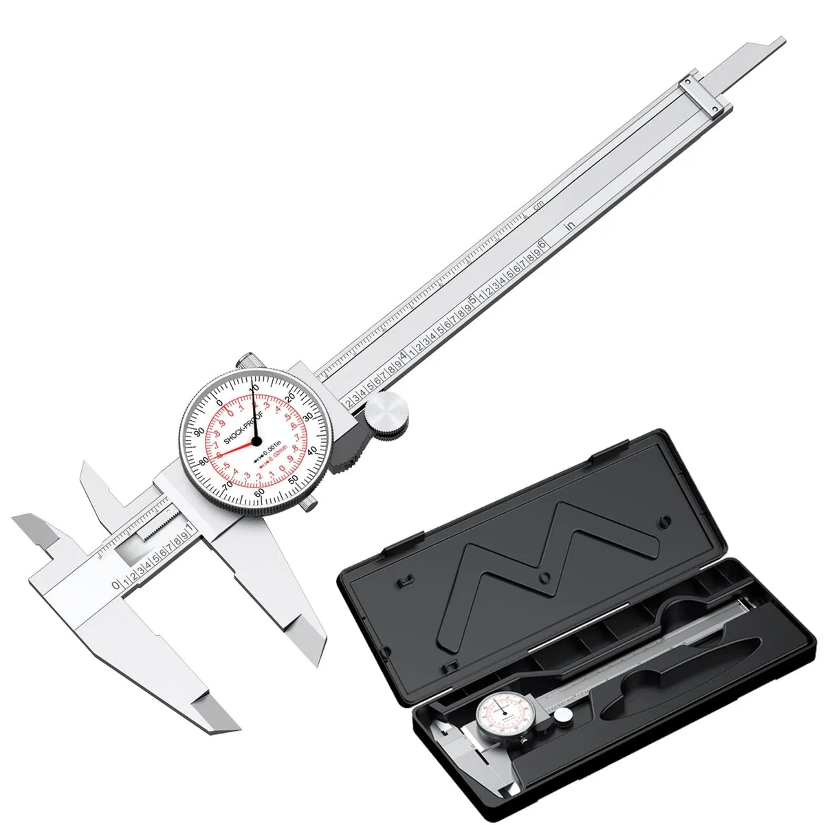KEHIPI KEHIPI Dial Caliper 0-6"/150mm Dual Reading Scale Silver — product photo