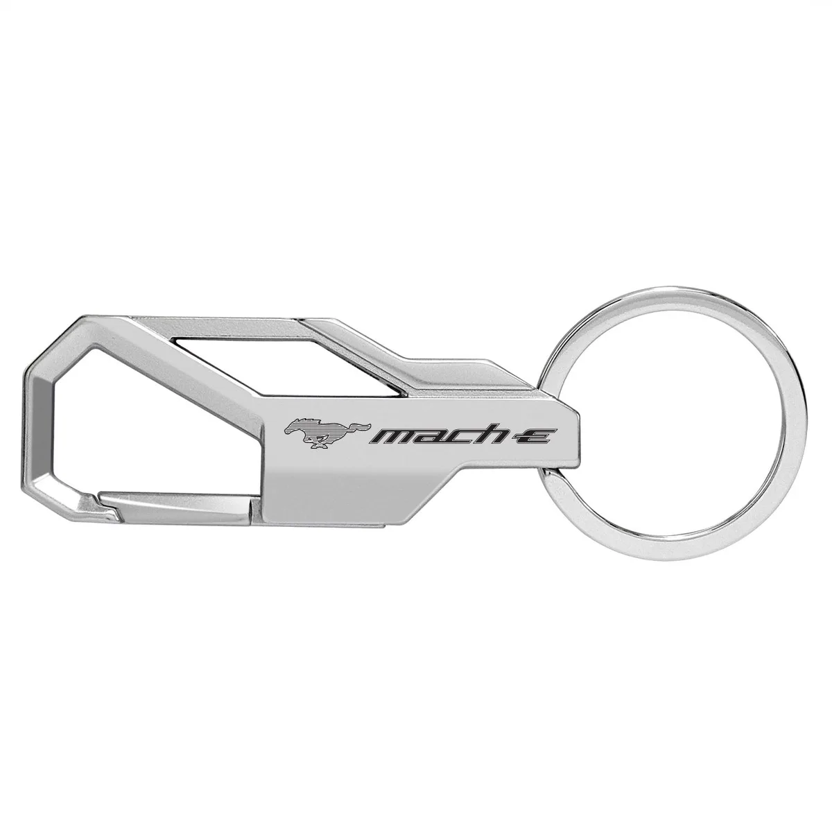iPick Image, LLC iPick Image, LLC Ford Mustang Mach-E Silver Snap Hook Metal Key Chain Car Electronics Accessory — product photo