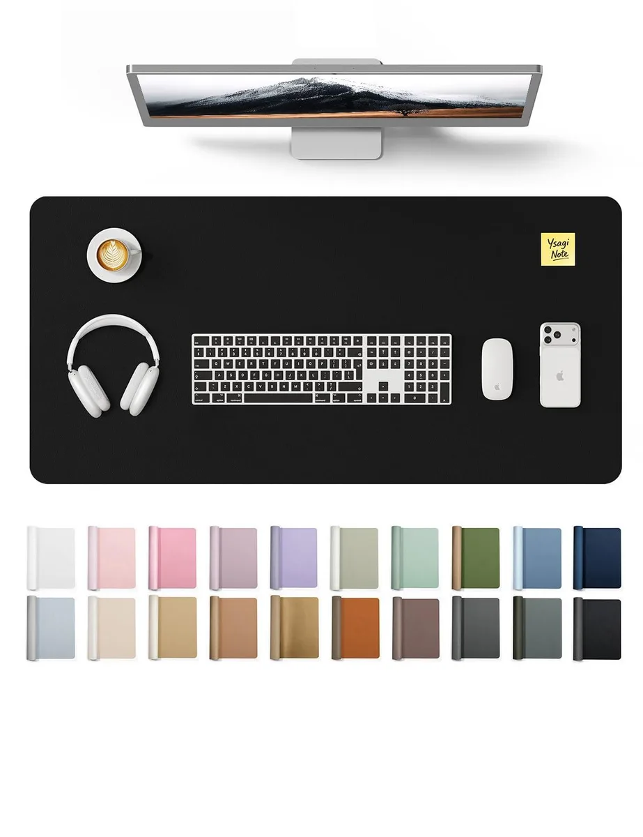  Keychron PU Leather New-02 desk mat 35.4" x 17" Black — product photo