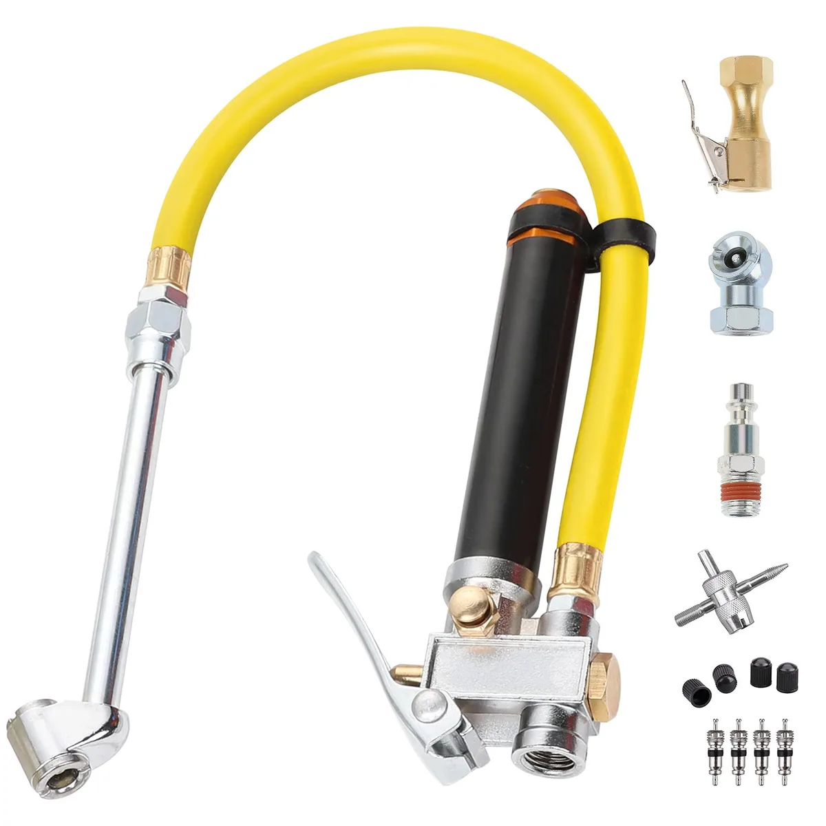  Hromee Tire Inflator Gauge 20-120 PSI Dual Head Chuck Kit — product photo