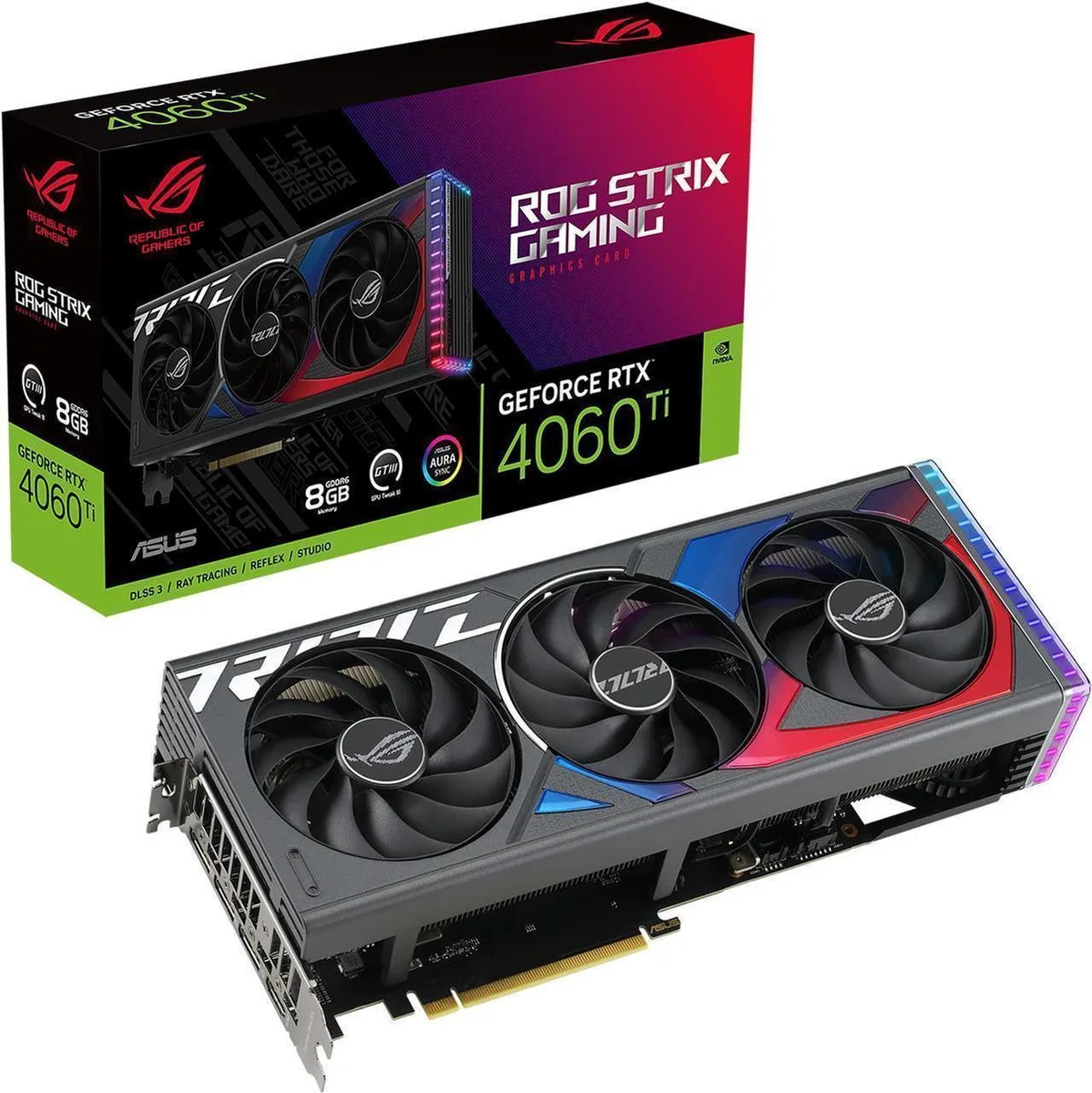 ASUS ASUS ROG Strix GeForce RTX 4060 Ti 8GB graphics card — product photo
