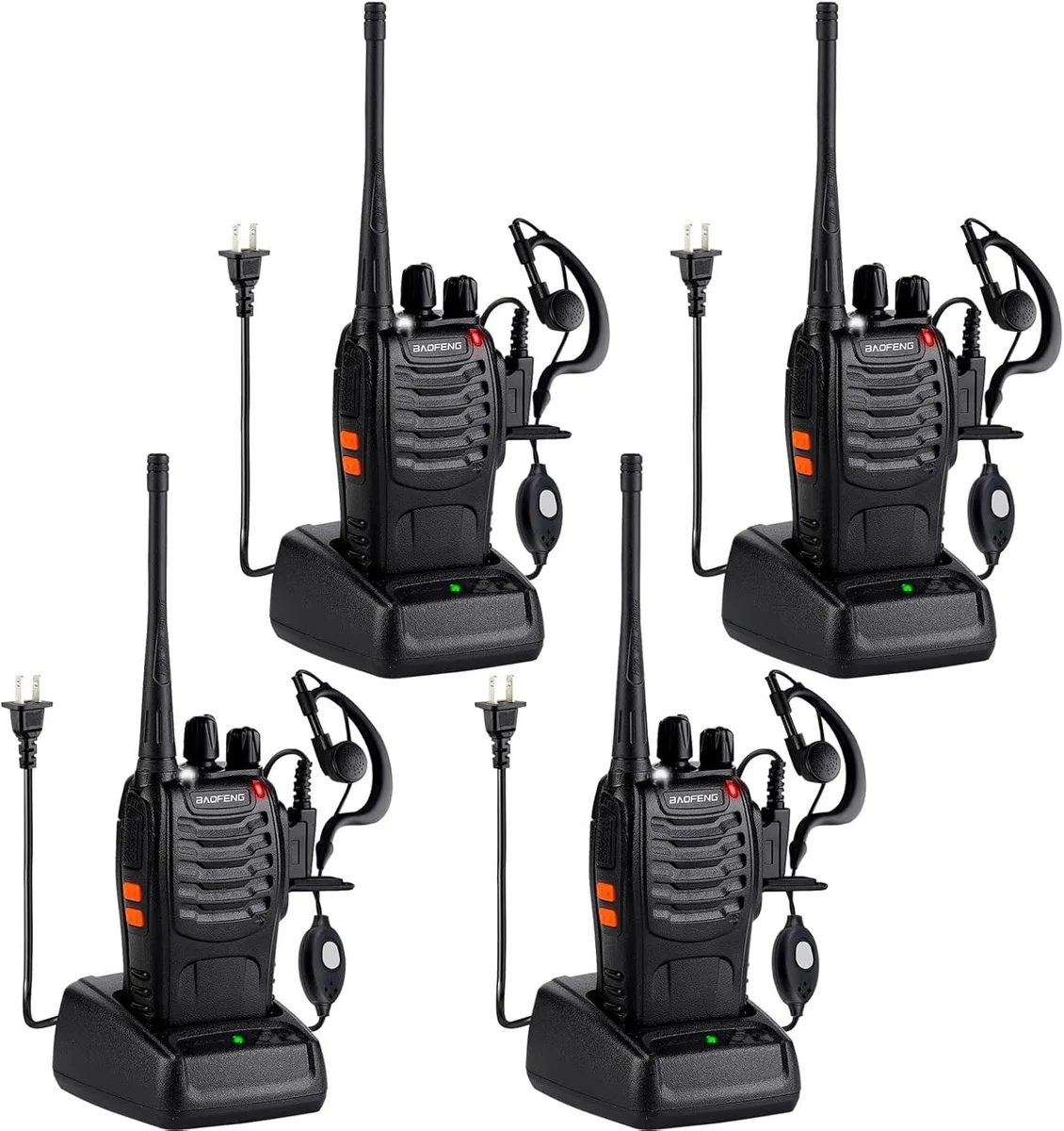 BFKK BFKK 888S two-way radio 4-pack with earpieces — product photo