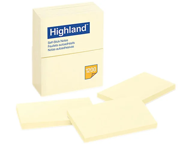 Highland Mint Highland Mint 6559YW Memo Pad Yellow 3 x 5 100 Sheets 12 Pack — product photo