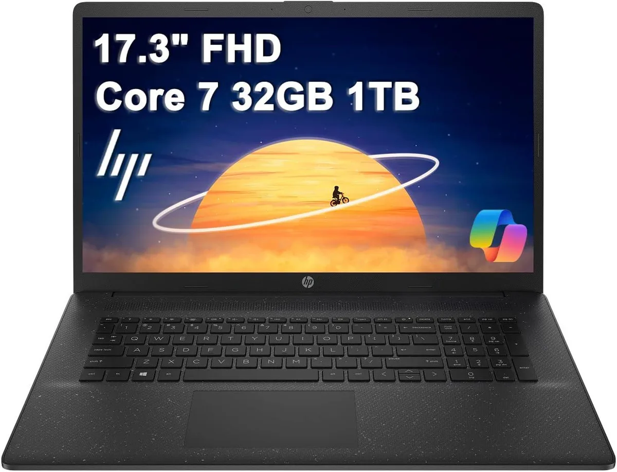 HP HP 17 business laptop Intel Core 7 150U 32GB 1TB NVMe 17.3" FHD IPS 60Hz Windows 11 Pro Black — product photo