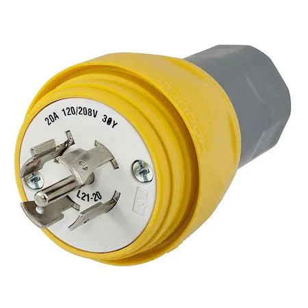 Hubbell Incorporated Hubbell Incorporated HBL26W81 Watertight Locking Plug L21-20P 20 A 120/208V AC line protection — product photo