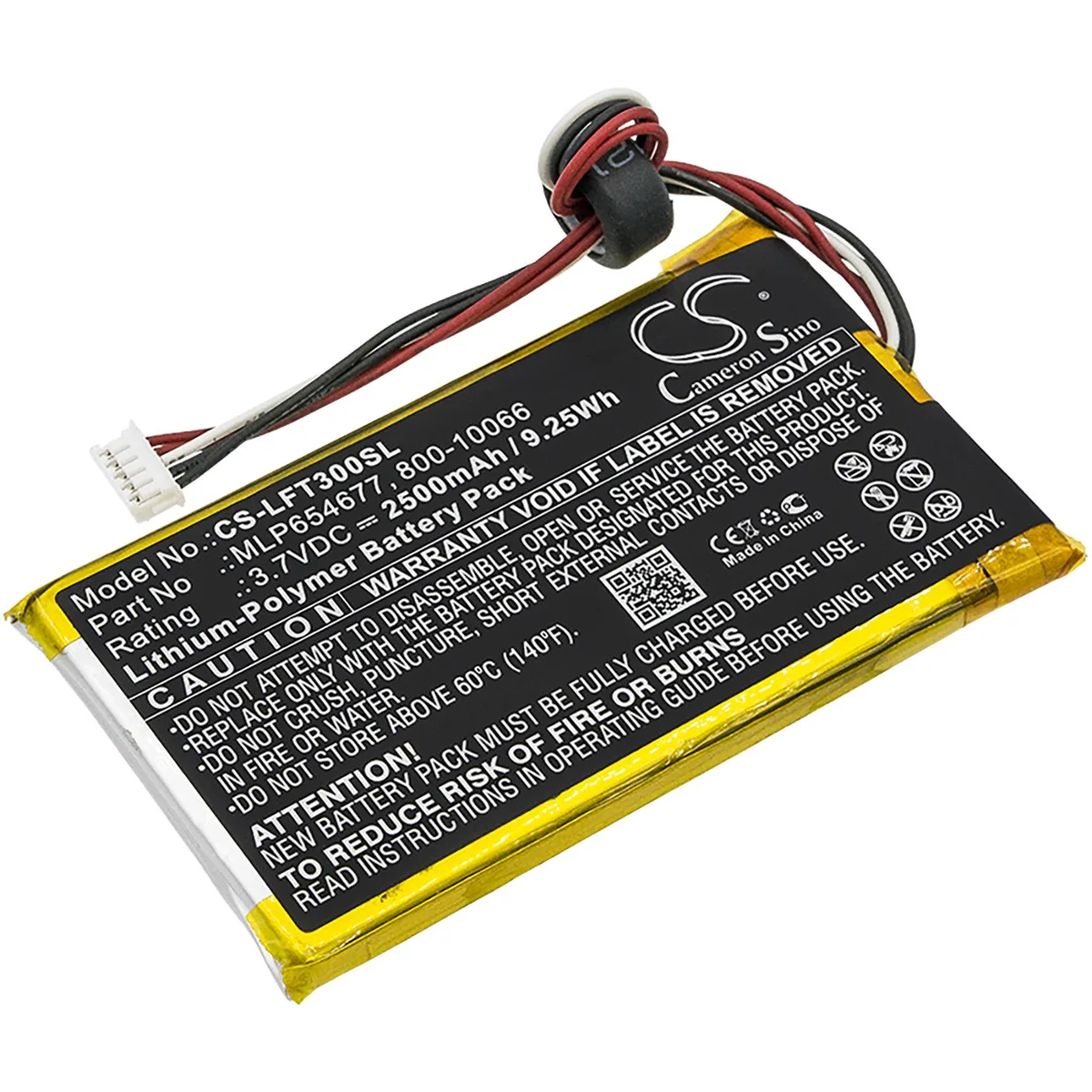 Cameron &amp; Co Cameron &amp; Co DS-CS-LFT300SL Battery 3.7V 2500mAh Black — product photo