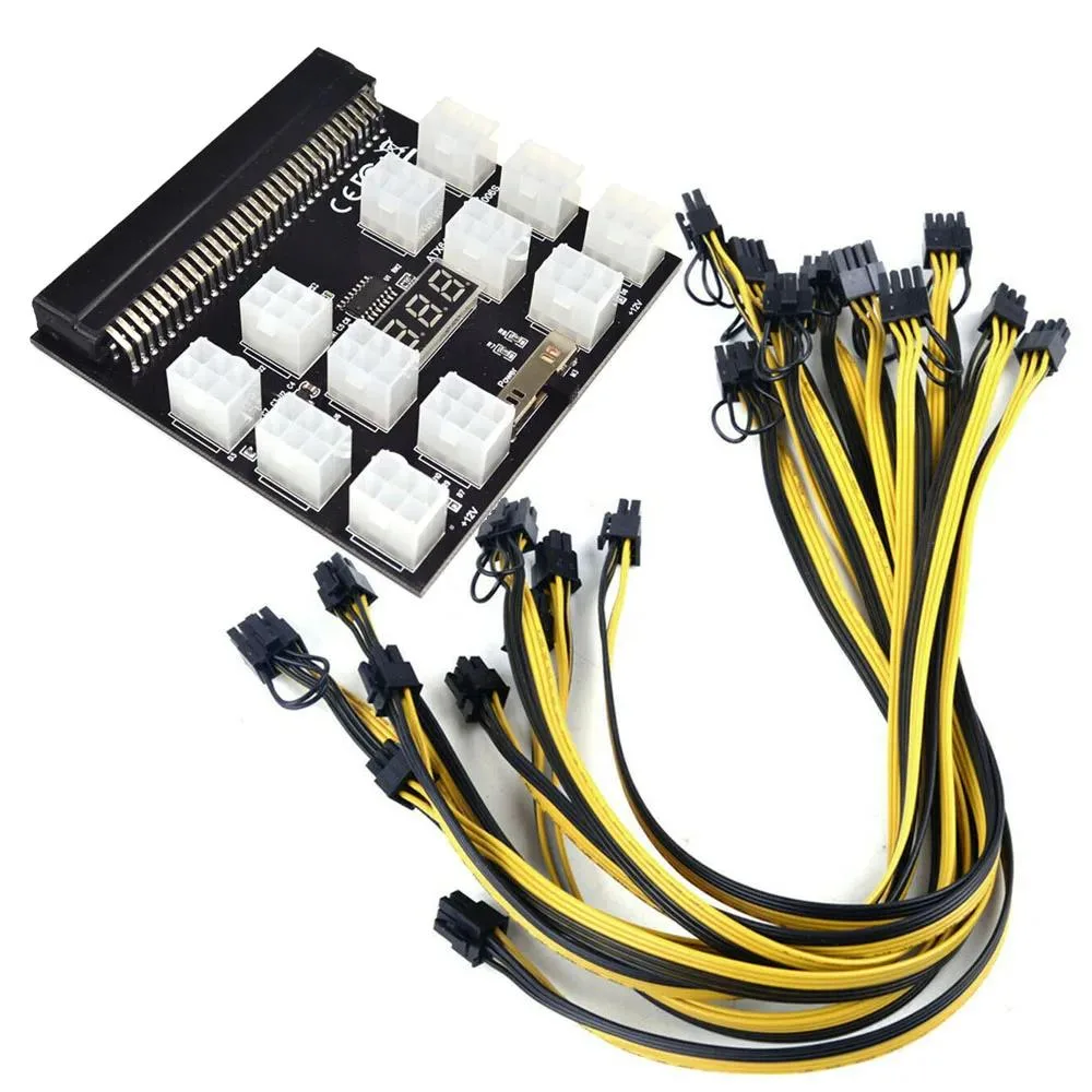 YINGHUA YINGHUA 12-Port Black 6-Pin PCIe Boot Board Adapter 750W/1200W/1500W Auto Restart — product photo