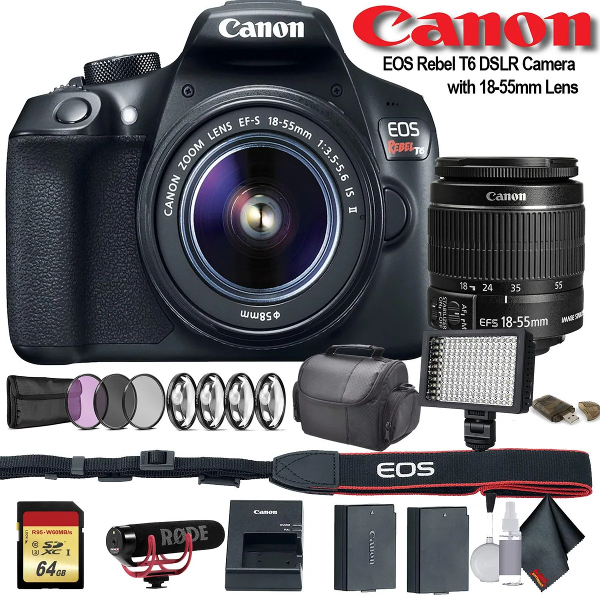 Canon Canon EOS Rebel T6 DSLR Camera with 18-55mm Lens Advanced Bundle — product photo