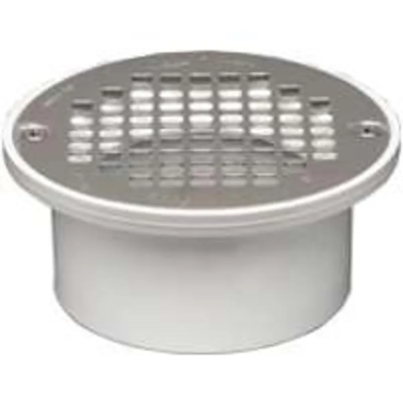 OATEY OATEY 43583 Straight Floor Drain PVC Stainless Steel 3" 4" Solvent Weld — product photo