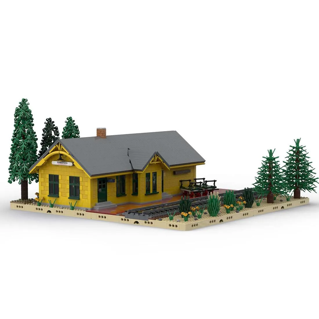 ZITIANYOUBUILD ZITIANYOUBUILD Custom MOC-92977 1:40 Scale Union Pacific Shelton Depot 3985 Parts Educational — product photo
