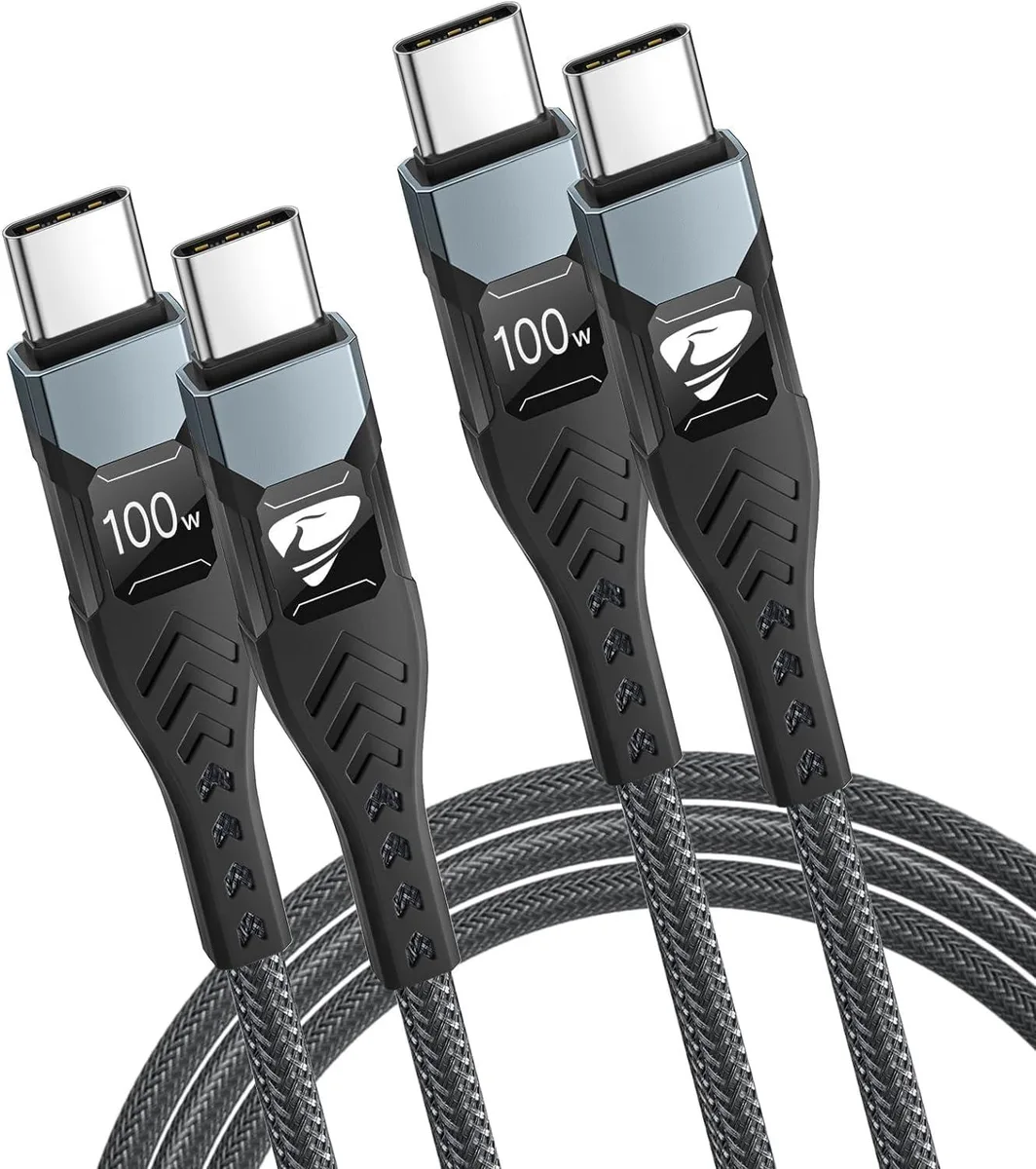 RUOCLRIS RUOCLRIS USB-C to USB-C Cable 100W 6ft 2-Pack Braided — product photo