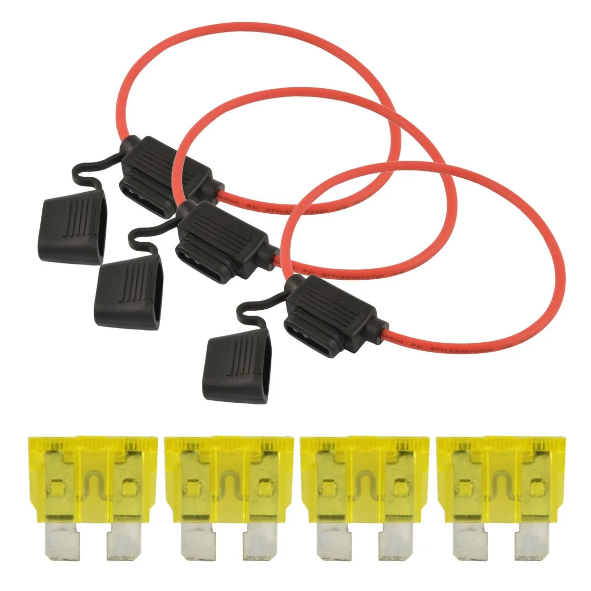 The Wires Zone The Wires Zone ATCFH12-10 12 AWG fuse holder 10 pcs with 20 A fuses 25 pcs — product photo