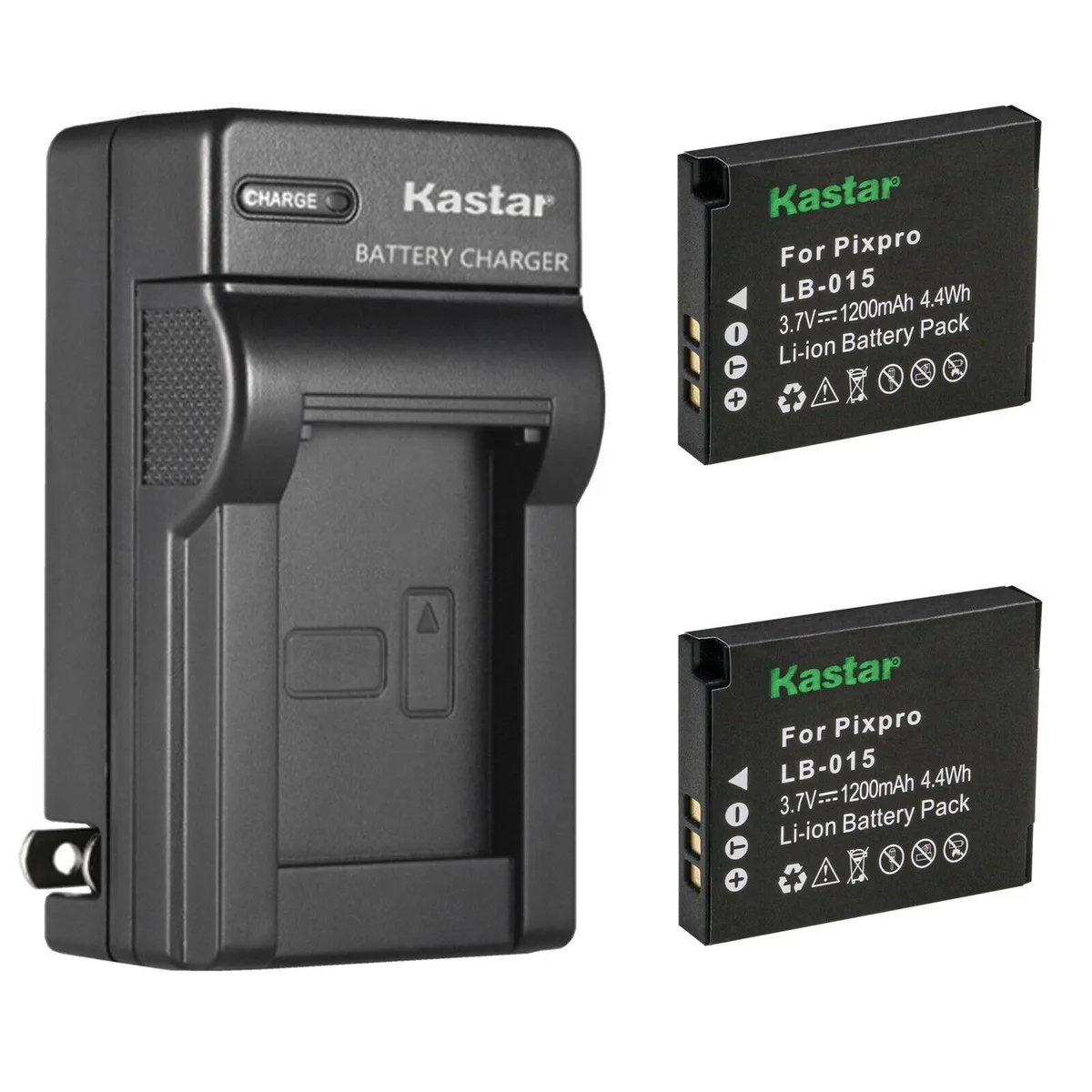 Kastar Kastar LB-015 2-pack battery and charger for Kokad PIXPRO WPZ2 — product photo