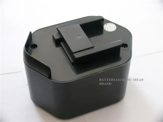 Rectangular 12V Ni-MH power tool battery in black plastic housing
