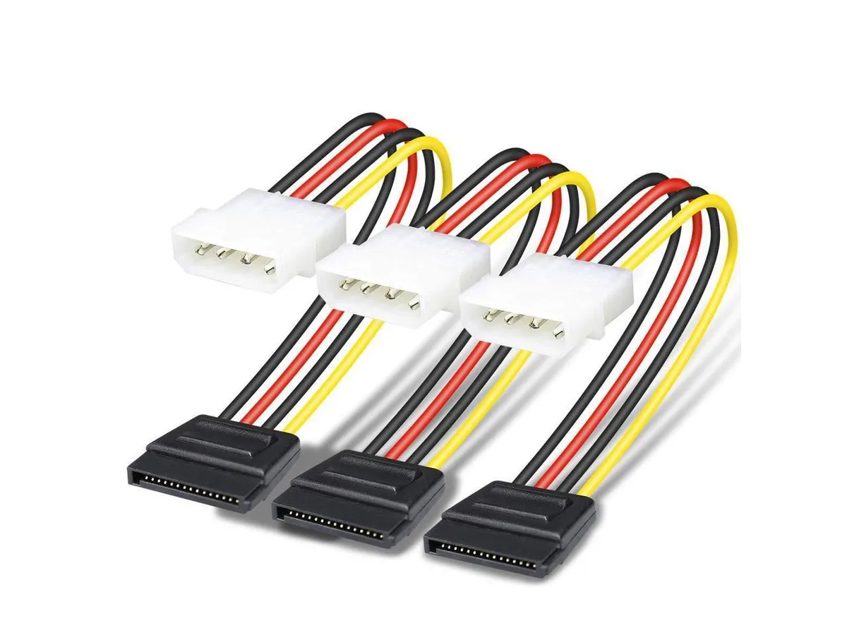 BONAEVER BONAEVER 3 Pack 4 Pin Molex to SATA Power Cable 8 Inches — product photo