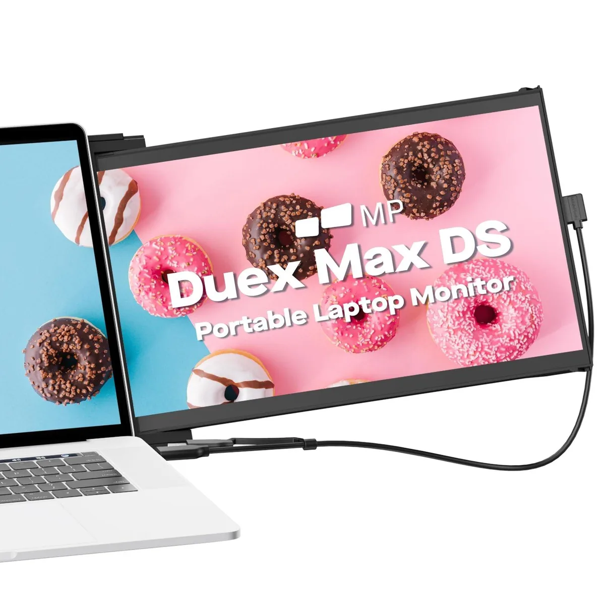Slim 14.1 inch portable monitor with magnetic laptop mount