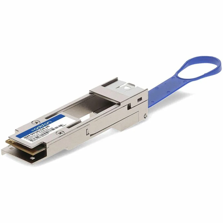 Compact QSFP+ transceiver converter module with metal housing