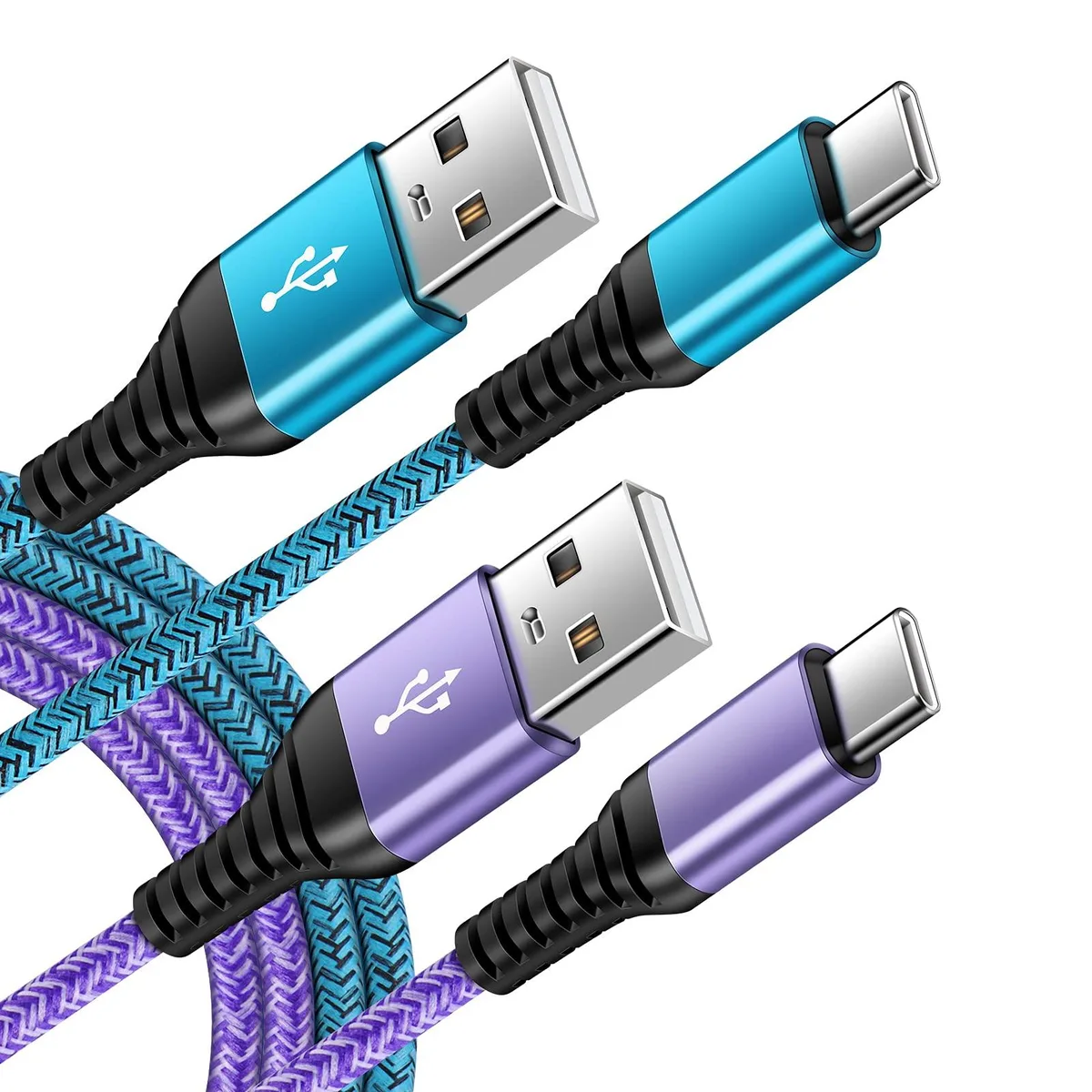  BC USB-C Cable 6ft 2-Pack Nylon Braided 3A 480Mbps — product photo