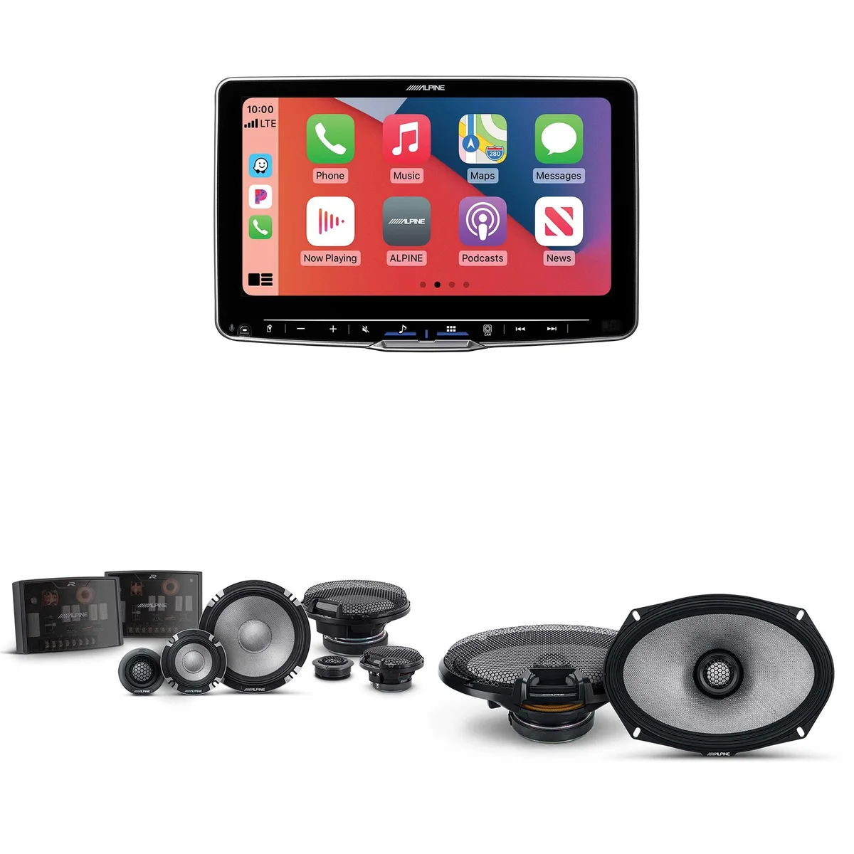 Alpine Alpine ILX-F509 Halo9 9" Receiver Bundle with R2-S653 6.5" &amp; R2-S69 Coaxial — product photo
