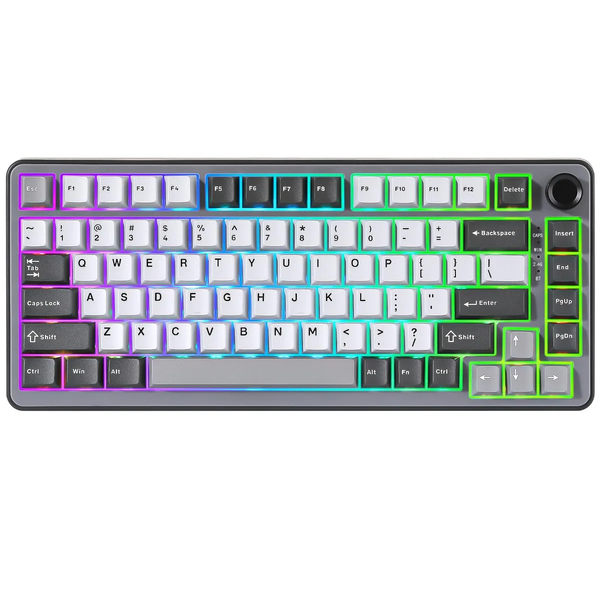 YUNZII YUNZII B75 PRO Wireless Mechanical Gaming Keyboard 75% Gasket Knob Dark Gray Milk V2 Switch — product photo