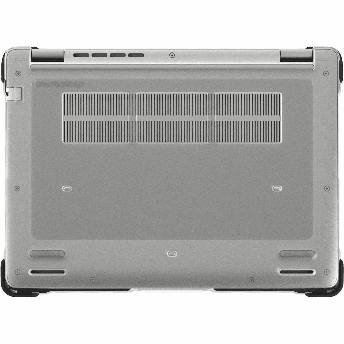 Gumdrop SlimTech two-piece case for Dell Pro 14, transparent panels with rubberised bumpers, textured grip