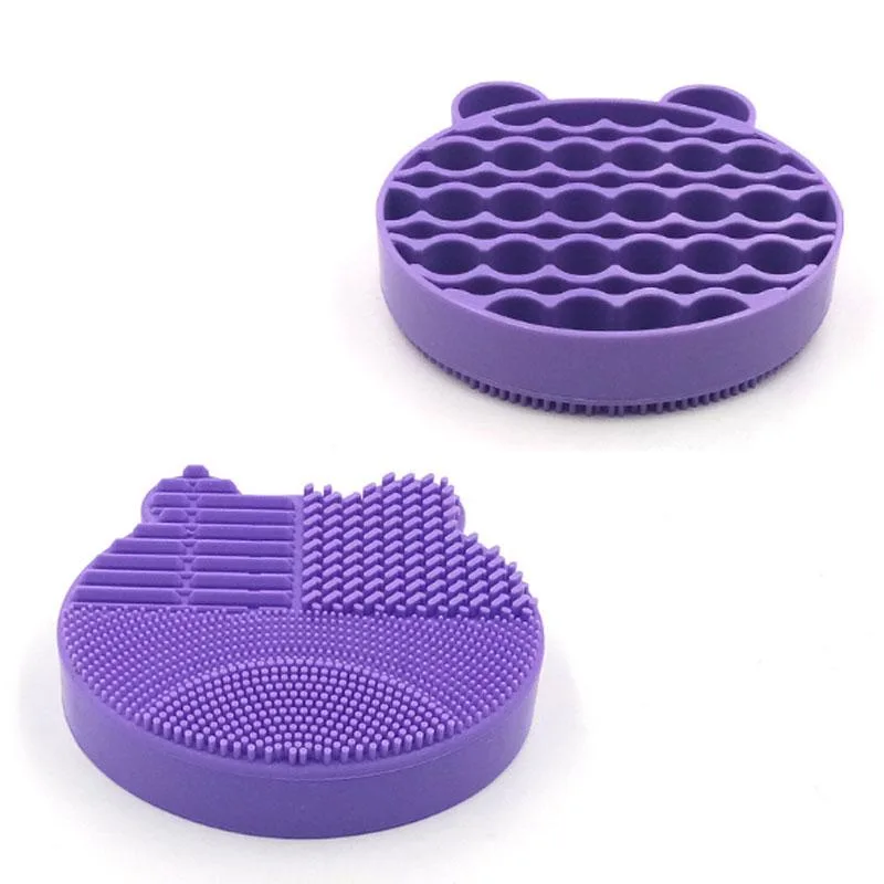 DAXINQI DAXINQI Cute Bear Silicone Brush Cleaner &amp; Holder Purple — product photo