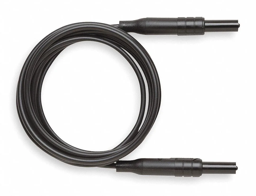 Black retractable-sheath banana plug patch cord 5 ft CAT III 1000V 10A