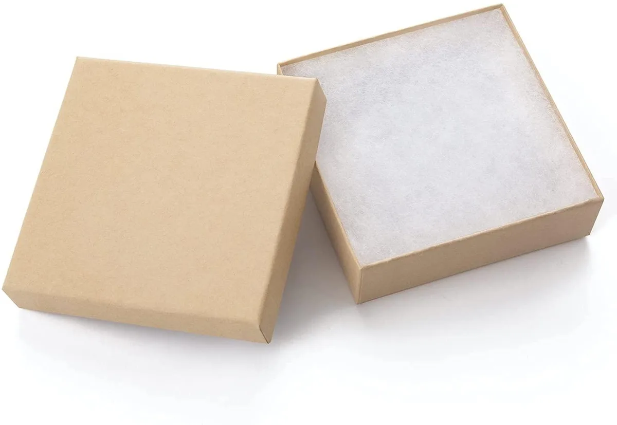  Jewelry Gift Boxes 20 Pack 3.5x3.5x1 Inch Brown Cardboard — product photo