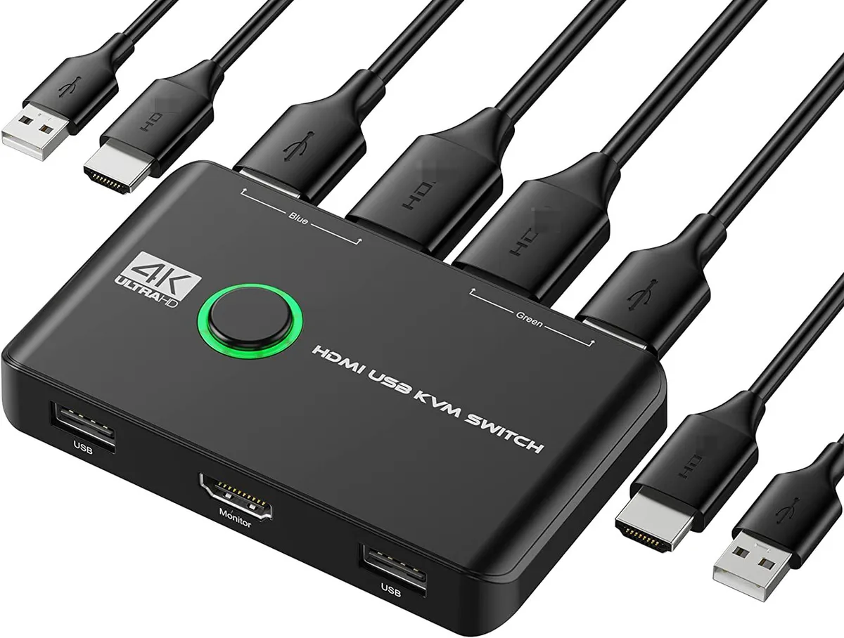 Hitoor Hitoor 2-Port 4K@60Hz HDMI USB 3.0 KVM Switch — product photo