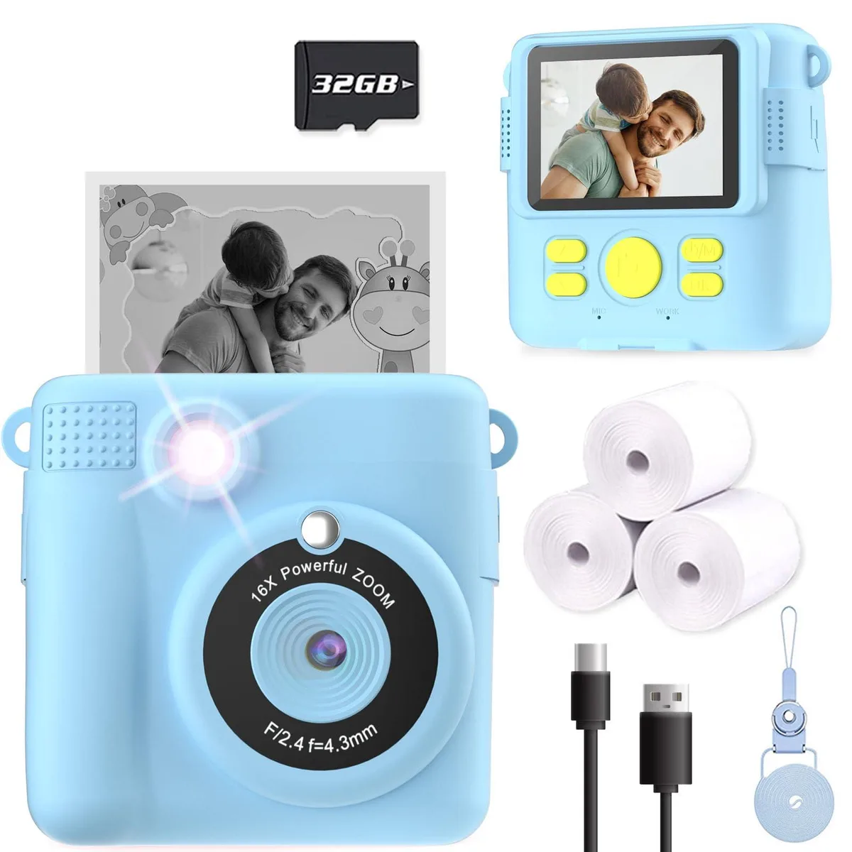DJI ABS-681 Instant Print Camera 1080p Blue — product photo